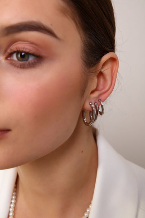 Heliophilia Silver Pendientes de Latón con Circón en Plata Heliophilia Silver Pendientes de Latón con Circón en Plata